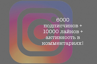 Добавлю 6000 Подписчиков + 10000 лайков в Instagram