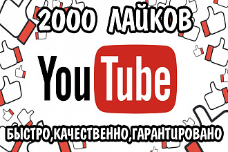 2000 лайков на YouTube. Быстро,Качественно,Гарантировано