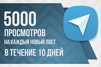 Автопросмотры Телеграм на 10 дней - до 5000 просмотров на каждый пост
