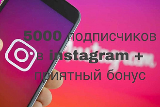 5000 + подписчиков в инстаграм + бонус