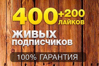 400 живых подписчиков в группу вконтакте + бонус 200 лайков