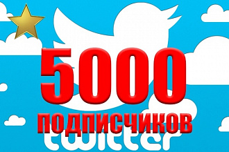 5000 подписчиков в ваш аккаунт Twitter