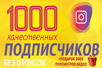 1000 качественные подписчиков инстаграм, БЕЗ отписок