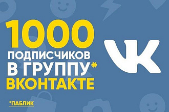 1000 подписчиков в группу или профиль Вконтакте