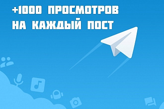 1000 просмотров в Telegram на записи