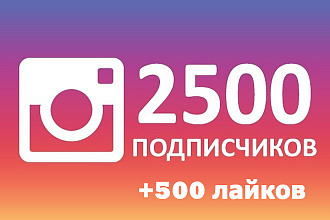 2500 живых подписчиков на Instagram+бонус 500 лайков
