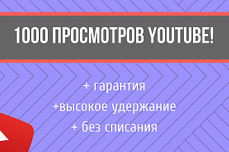 1000 качественных просмотров YouTube