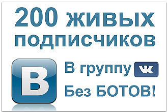 200 живых подписчиков в Вконтакте