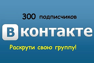 Добавлю 300 подписчиков в Вашу группу вКонтакте