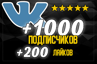 1000 подписчиков в группу или паблик Вконтакте. БОНУС