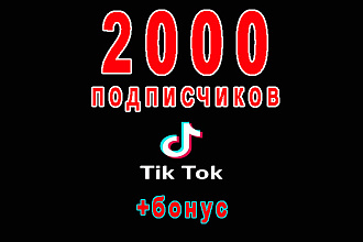 2000 подписчиков на ваш аккаунт в ТикТок+bonus 20 000 просмотров видео