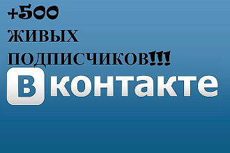 Добавлю 500 живых подписчиков в вашу группу Вконтакте