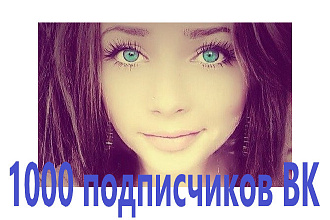 Подписчики ВКонтакте 1000 живых, подтвержденные мобильным, уникальные
