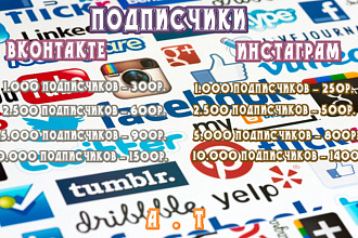 1000 подписчиков вконтакте,инстаграм
