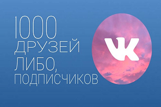 Добавляю 1000 ЖИВЫХ И качественных друзей НА ВАШЕЙ страничка ВК