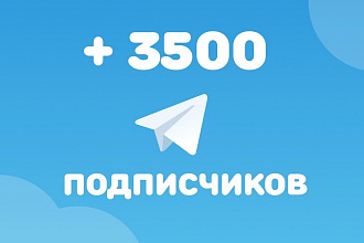 3500 подписчиков + просмотры telegram