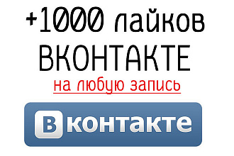 Накрутка лайков ВК 1000 лайков