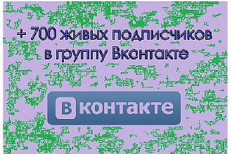 Продвижение групп Вконтакте + 700 подписчиков в группу