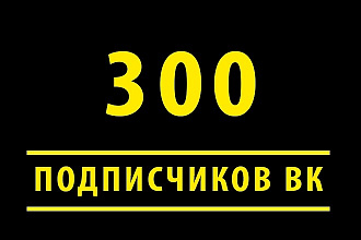 Подписчики в группу ВКонтакте 300 человек
