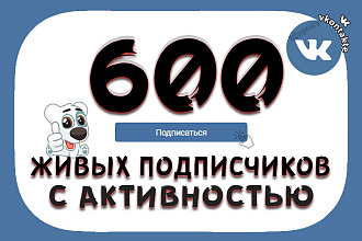600 живых подписчиков ВКонтакте. Высшее качество