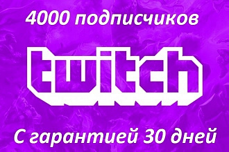 4000 подписчиков на ваш канал Twitch с гарантией 30 дней