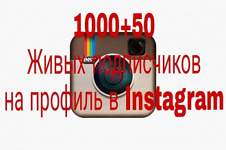 1000+50 Живых подписчиков на профиль в Instagram