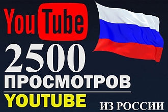 2500 просмотров Youtube Россия и СНГ, без списаний