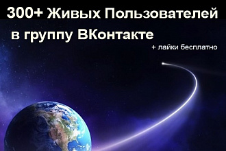 300 живых пользователей в группу ВКонтакте