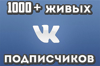 1000 живых подписчиков в VK. Профиль , группа. Быстро , безопасно