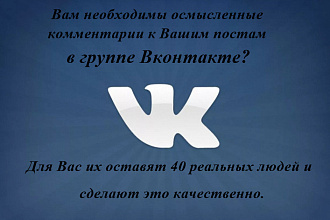Оставим осмысленные комментарии на Вашей странице Вконтакте