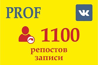 + 1100 репостов записей и публикаций в Вконтакте