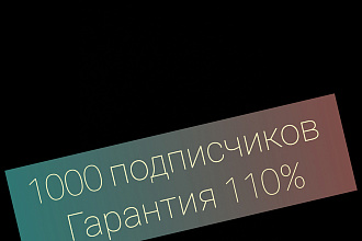 1000 подписчиков гарантия 100