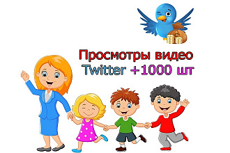 Просмотры видео Twitter +1000 шт