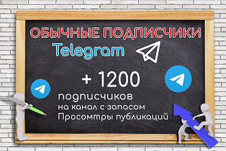 1200 подписчиков на канал или группу Telegram живые исполнители