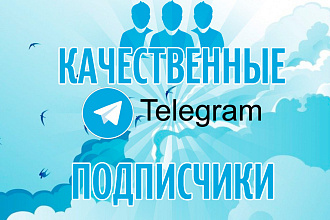 300 Живых подписчиков на канал в Telegram не боты. Гарантия