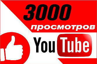 Добавлю 3000 просмотров YouTube