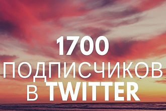 1700 подписчиков в ваш аккаунт Twitter