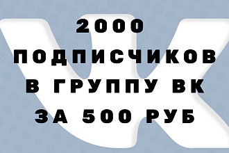 2000 подписчиков в группу вк за 500 рублей