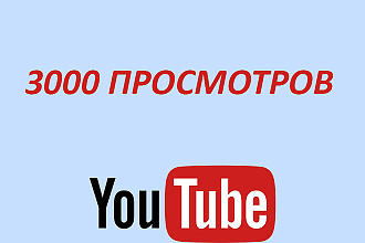 3000 просмотров в YouTube