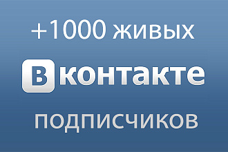 1000 реальных подписчиков Вконтакте для групп и личных страниц