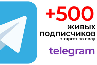 +500 живых подписчиков с таргетом на канал telegram