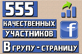 555 участников в группу или страницу в Facebook + Активность