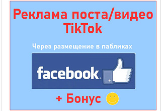 Реклама поста или видео в TikTok через Facebook