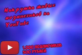 Очень Дешевая накрутка 1000 подписчиков на YouTube за 500 рублей