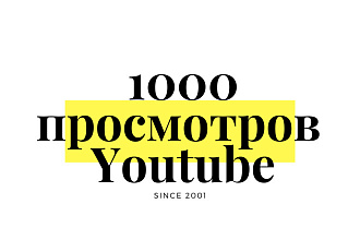 1000 реальных просмотров Youtube с гарантией за час