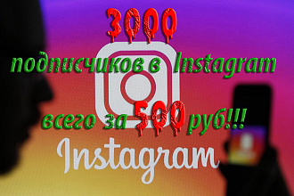 3000 подписчиков на профиль в Instagram всего за 500рублей
