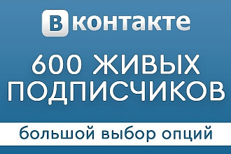 600 подписчиков - друзей Вконтакте на Ваш профиль или в группу