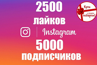 5000 подписчиков и 2500 лайков instagram