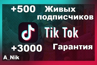 500 Живых подписчиков Tik Tok. Гарантия