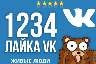 1234 лайка Вконтакте от живых людей
